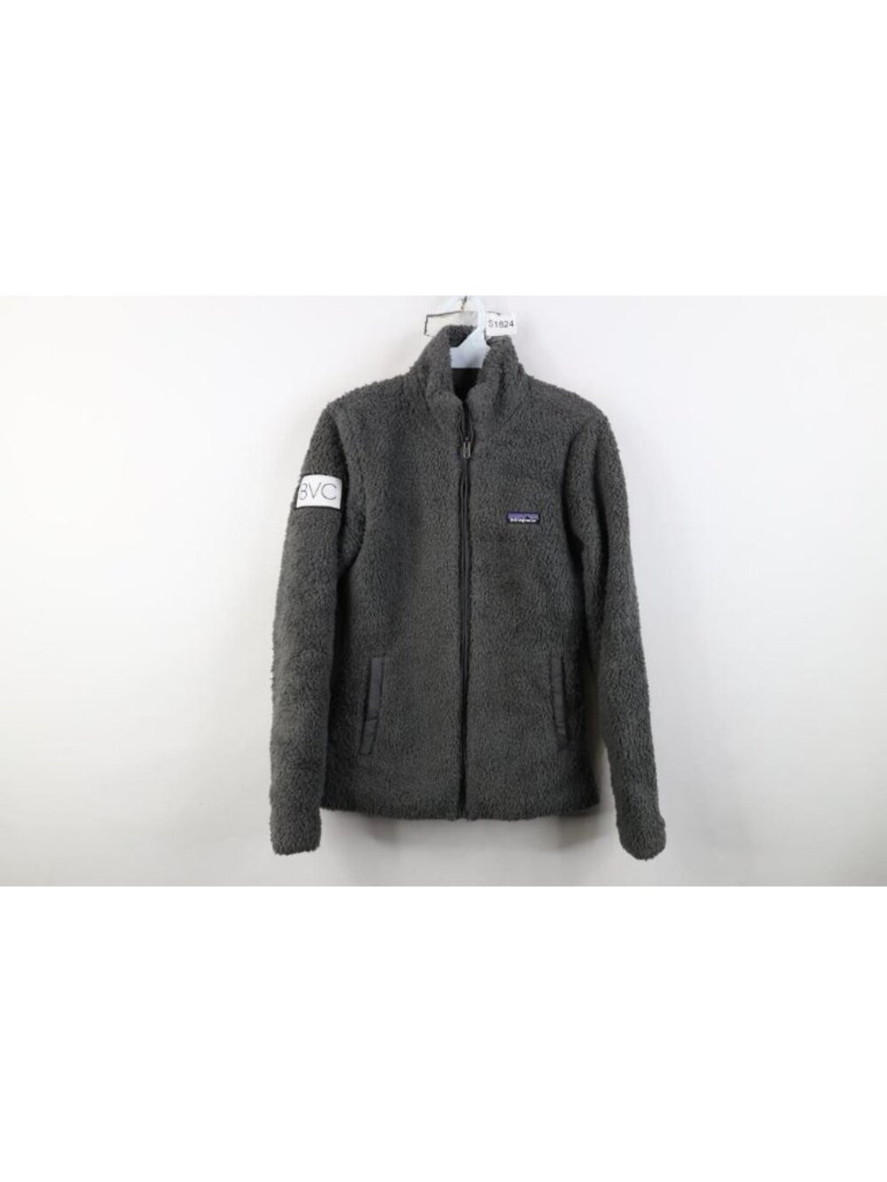 Patagonia Womens Size Small Spell Out Los Gatos Full Zip Fleece Jacket Gray